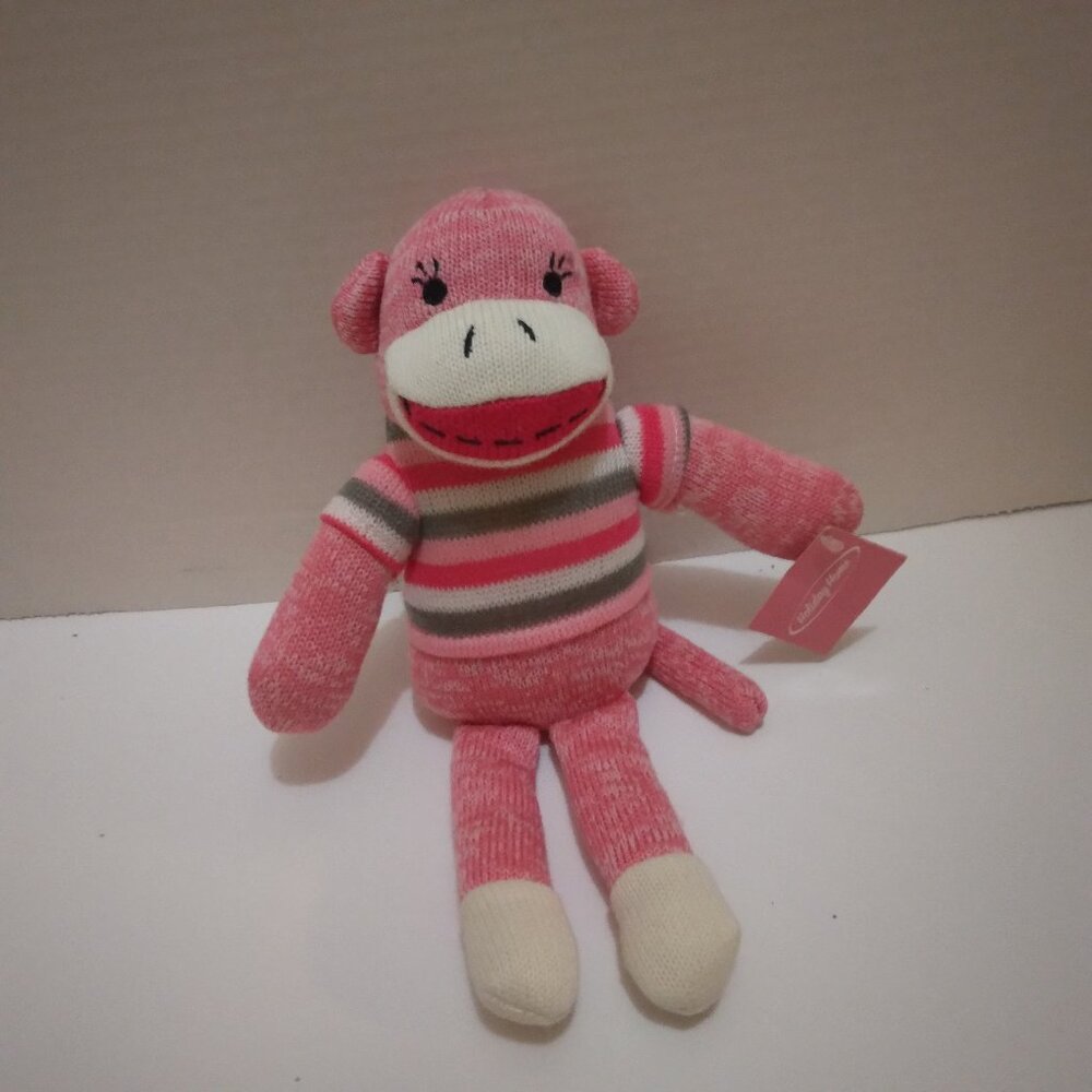 Multicolor plush Sock Monkey NWT